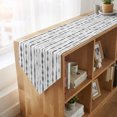 thumbnail image 4 of Black Grey Stripes Table Runner Linen Burlap Table Runner 120 Inches Long Farmhouse Striped Modern Abstract Art Dresser Scarves for Kitchen Island Coffee Dining Room Party Holiday Decoration 13"x120", 4 of 8
