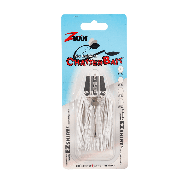 Z-Man ChatterBait Chatter Bait Original Lures, 1/4 oz White