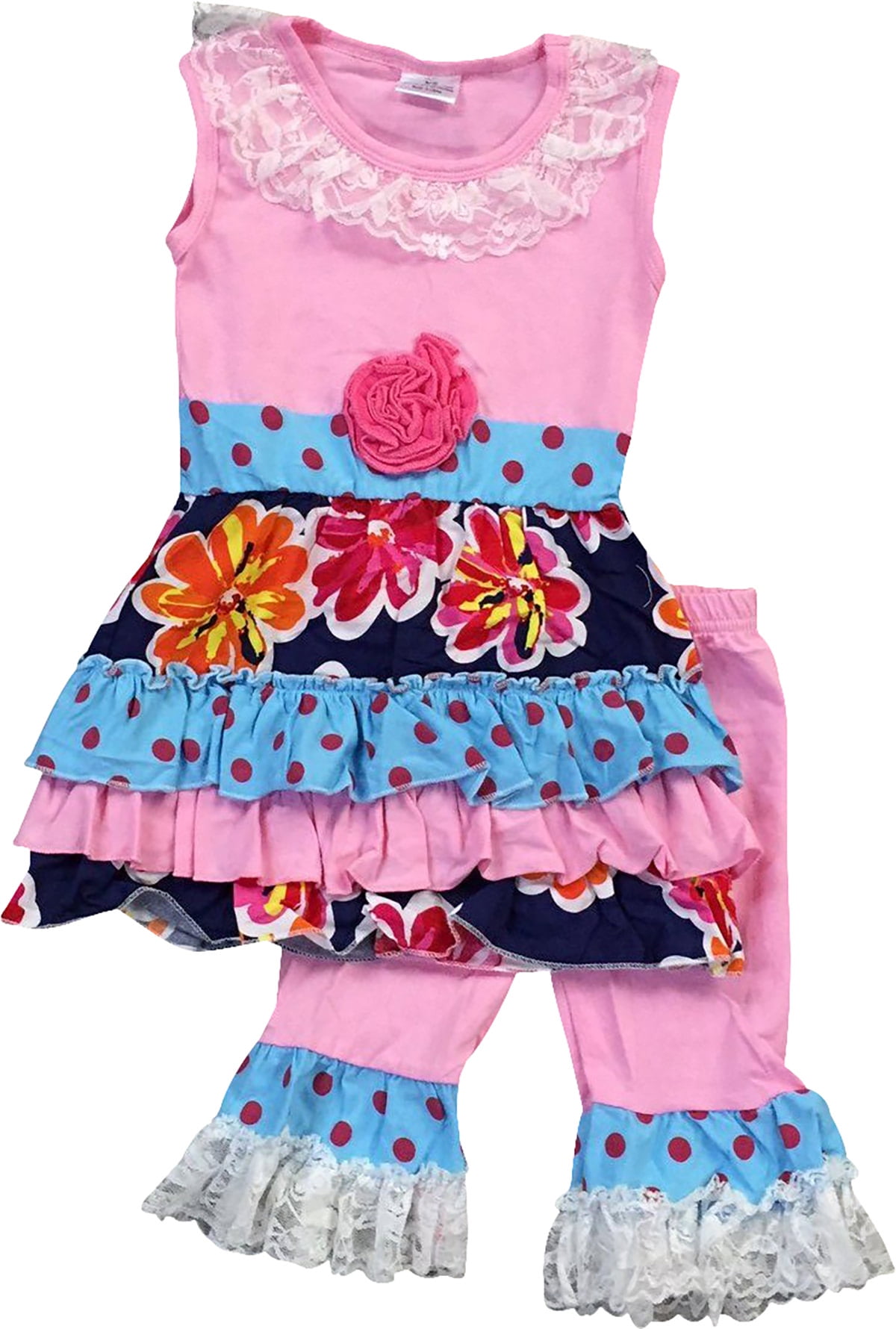 Details about   Nannette Girls Summer Pink Floral Dress Size 3T 4T Tiered Sundress 
