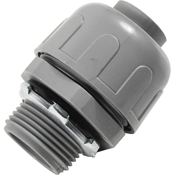 HQRP 3/4-Inch Nonmetallic Plastic Liquid Tight Connector 180 Degree Straight Electrical Conduit Connector Fitting