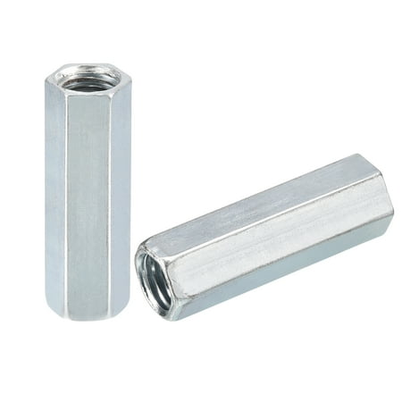 

5pcs M12x19x50mm Coupling Nuts - Galvanized Carbon Steel Hex Threaded Rod Coupler for Furniture Electronic Industrial