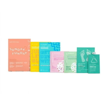 Patchology Skin Care Sunday Funday Gift Set, Face, Foot, and Under Eye Masks, 6 Piece Set