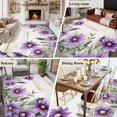 thumbnail image 6 of Purple Flower Area&nbsp;Rug 6x9ft Spring Vintage Floral Plant Retro Watercolor Farmhouse Non-Slip&nbsp;Washable Square&nbsp;Rugs Soft Felt Indoor Floor Mat for Bedroom Kitchen Living Room Bathroom, 6 of 9