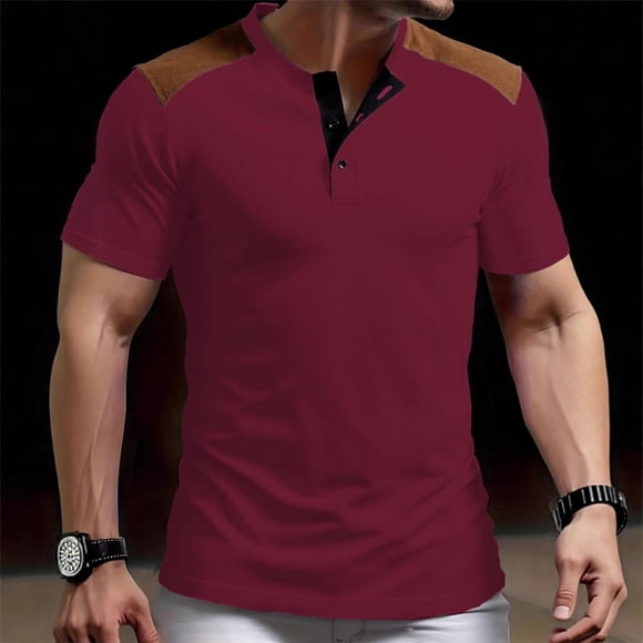 pstuiky Camisas de manga corta para hombre, Blusa de manga corta de color liso para hombre, estilo informal de verano, a la moda camisetas de hombre s