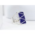 thumbnail image 4 of AeraVida Stripe Line Zig-zag Blue Lapis .925 Silver Ring-8, 4 of 8