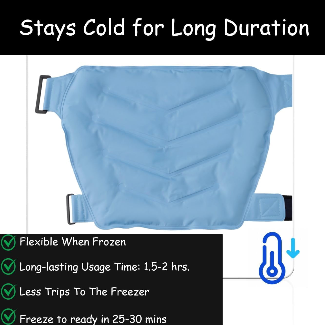 UTOURS Extra Large XXL Hip Replacement Recovery Aids, Plus Size Reusable Ice Bursitis Wrap for Inflammation & Swelling Relief, Post Hip Surgery Must Haves
