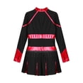 thumbnail image 4 of Eandarui Kids Girls Cheerleading Dress Cheer Leader Sequins Long Sleeve Dress with Flower Balls Black&Red 6, 4 of 5