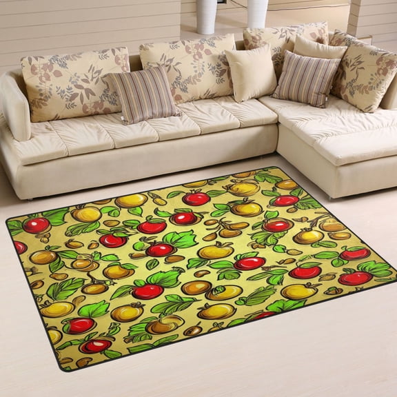 Apple Harvest Soft Polyester Area Rug 31''x20'', Non Slip, Memory Foam, Water Absorbent