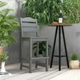 thumbnail image 4 of Costway Outdoor HDPE Bar Stool Patio Tall Chair Backrest Footrest All Weather Gray, 4 of 8