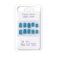 thumbnail image 2 of Polvo para uñas, parches para decoración de uñas, 24 uñas postizas cortas con parches de pegamento gelatinoso, uñas de ataúd, 2 of 2