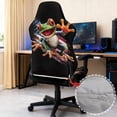 thumbnail image 4 of HUIACONG American Flag Frog Game Chair Seat Covers Washable Office Desk Chair Cover with 2 Pieces Armrest Covers Fashion Backrest and Armrest Protector Slipcovers, 4 of 8