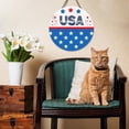 thumbnail image 5 of ILJNDTGBE 30x30cm Independence Day Wooden Door Happy July Hanging Independence Day Theme Door Hanging Garden Decoration Unique Outdoor Hanging Sign Large Wreath with Lights Mason Jar Sconces, 5 of 5