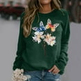 thumbnail image 2 of TIANZEN Women's Casual Round Neck Raglan Long Sleeved Colorful Feather Print Pullover Sweatshirt Sweater Graphic Hoodie Women Pullover Cute Fashion Top Ladies Warm Hoodies, 2 of 5