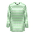 thumbnail image 5 of UPPADA Womens Striped Tshirts Crewneck Long Sleeve Pullover Tops Casual Loose Fit Basic Tops Lightweight Tee Tops Ladies Shirts Green,XL, 5 of 5