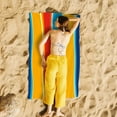 thumbnail image 5 of JeashCHAT Stripe Beach Towel Large Beach Towel Soft Super Absorbent Pool Travel Bath Swimming Camping Towel for Adults Men Women, 55" x 28", 5 of 6
