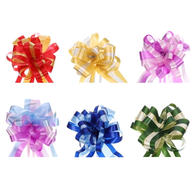 Unique Bargains 30pcs 7' Large Big Pull Bow Car Gift Wrapping Bows Ribbon for Wedding Christmas Bow, 6 Color