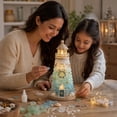 thumbnail image 4 of Beginner‑Friendly DIY Lighted Sea Glass‑Style Lighthouse Mosaic Kit, Coastal Craft Set with LED Lights, Decorative Pieces, Adhesive, Base, Tools & Instructions A, 4 of 6