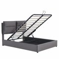thumbnail image 3 of Tensun Grey Queen Bed: Modern Upholstered Frame with Hydraulic Lift Storage, Lift-Up Design, Heavy-Duty Slat Support - No Box Spring, 3 of 5