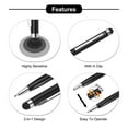 thumbnail image 4 of Unique Bargains 6 Pcs Stylet en Métal Stylo-Bille 2 en 1 Universel Stylo à Encre Rétractable avec Pointes de Stylet, Noir, 4 of 7