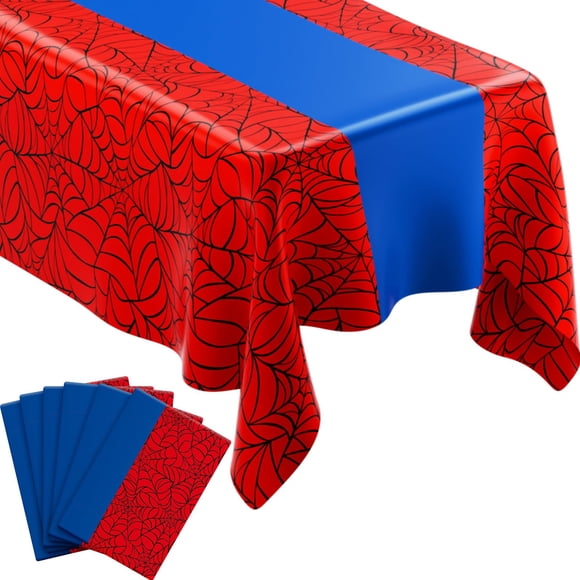 Mantel Remagr Spider para fiesta de cumpleaños, 137 x 274 cm, 6 unidades