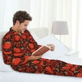thumbnail image 6 of Naloa Tomatoes And Chili Men’s Pajamas Set - Long Sleeve Button Down Sleep Shirt and Pajama Bottoms Sleepwear Set-Large, 6 of 7