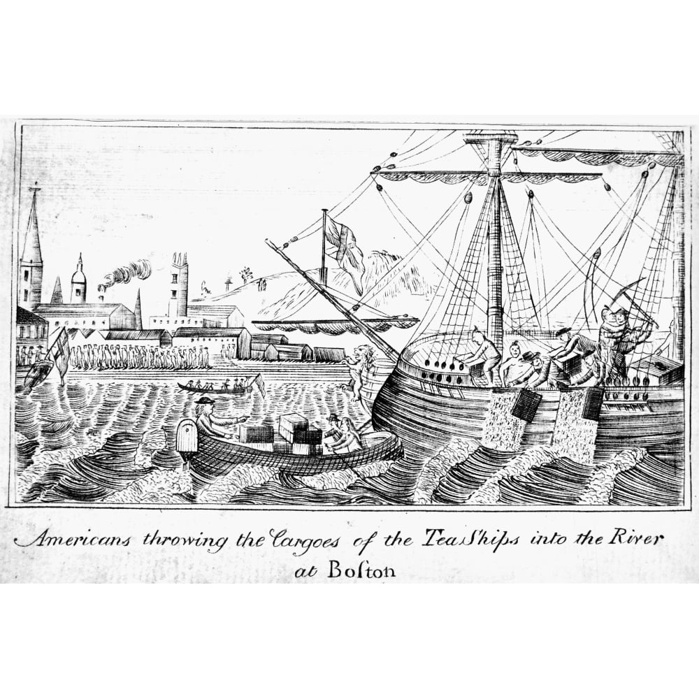 Boston Tea Party 1773 Namericans Throwing The Cargoes Of The Tea Ships