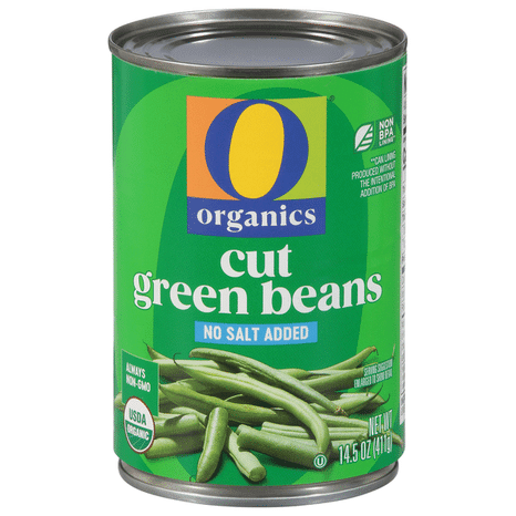 O O Green Beans, No Salt Added, Cut 14.5 oz