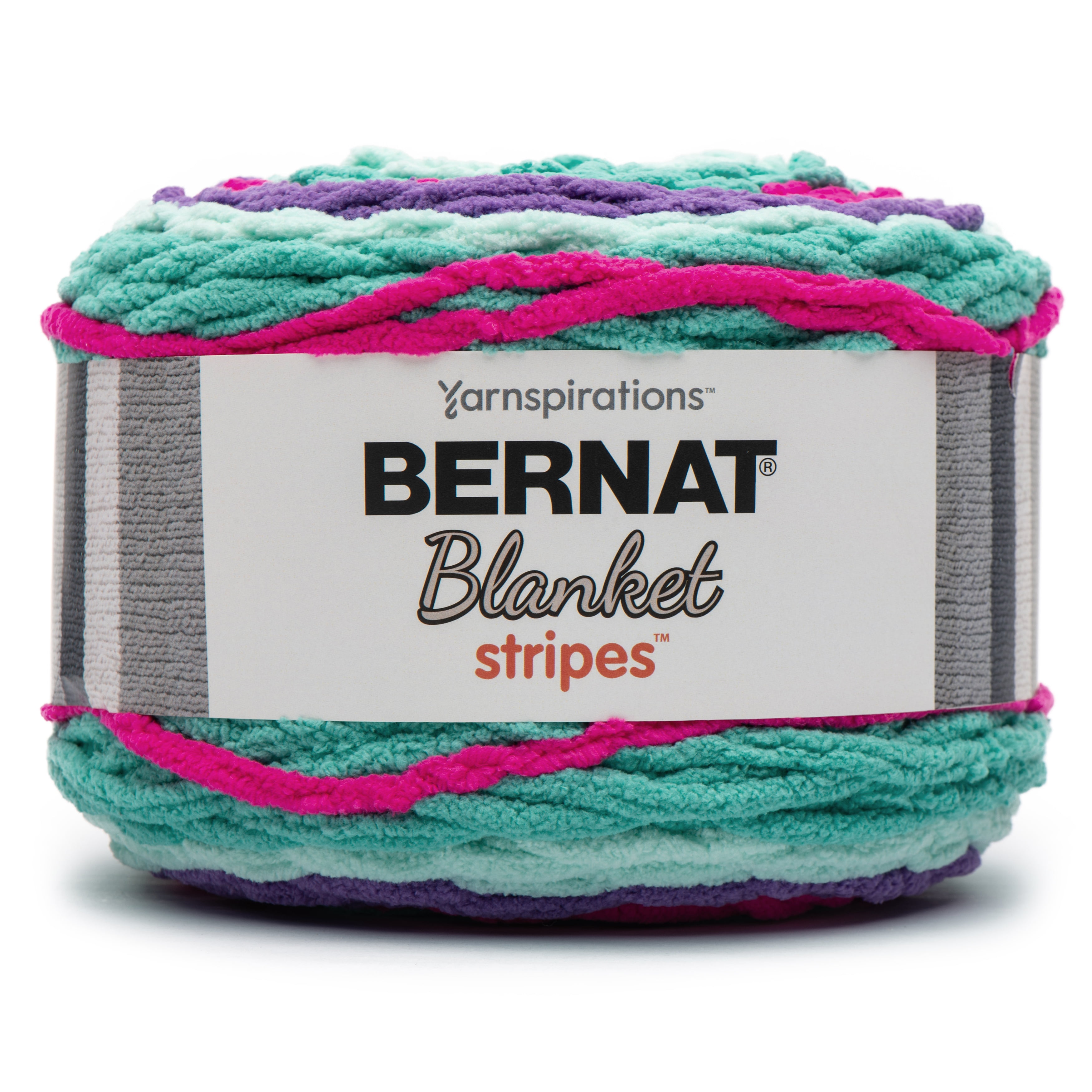 Bernat Blanket Stripes YarnAqua Violet