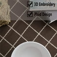 thumbnail image 2 of Heavy Weight Cotton Linen Tablecloth Lace Plaid Round Table Cloth for Kitchen Dining Room Tabletop Decoration, 70" - Round, Coffee, 2 of 6