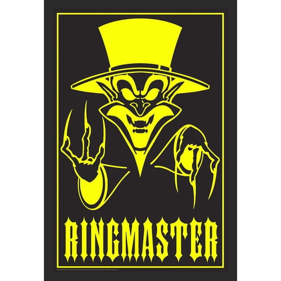 BUY ART FOR LESS Officially Licensed ICP Ringmaster Non Flock Blacklight Framed Art Poster - 24 x 36 Inch - Sturdy Engineered Wood Frame with Plexi Glass - Ready To Hang