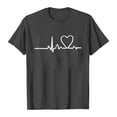 thumbnail image 4 of Womens Valentine'S Day Tee Graphic Heartbeat Print Crew Neck Short Sleeve Womens Clothing,Grey,S, 4 of 4