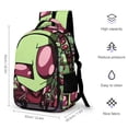 thumbnail image 2 of Invader Zim Gir Gza School Bag Laptop Backpack Bookbag Satchel Multipurpose Large Capacity Daypack Adjustable Travel Bag Rucksack, 2 of 6