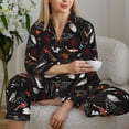 thumbnail image 5 of KLL Animal Koi Fish Print Women's Long Sleeve Pajamas with Pants Sleepwear Loungewear 2 Set-Small, 5 of 7
