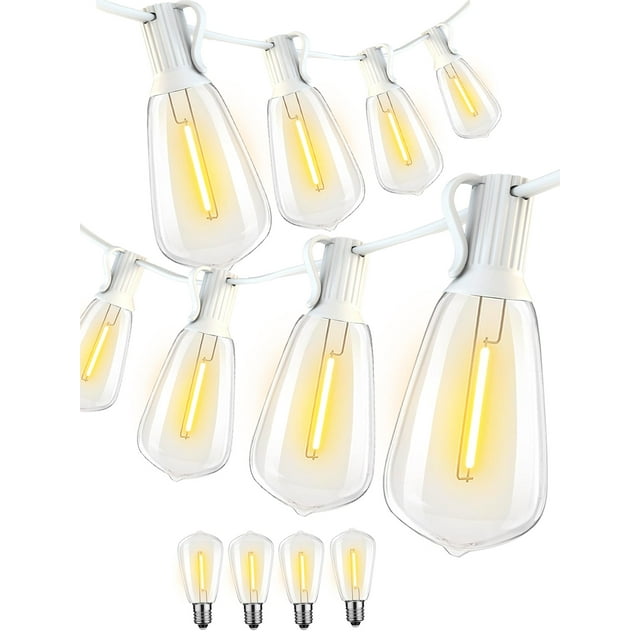 Cadena de luces DAMAING para exteriores, 61 m, impermeables, 104 LED, vintage