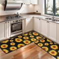 thumbnail image 3 of Kitchen Rugs Sets Of 2,Black Sunflower Pattern Anti Fatigue Kitchen Mat Rugs Non Slip Washable,Decorative Kitchen Floor Mats for Kitchen,Sink,Laundry,17"x47"+17"x47", 3 of 5