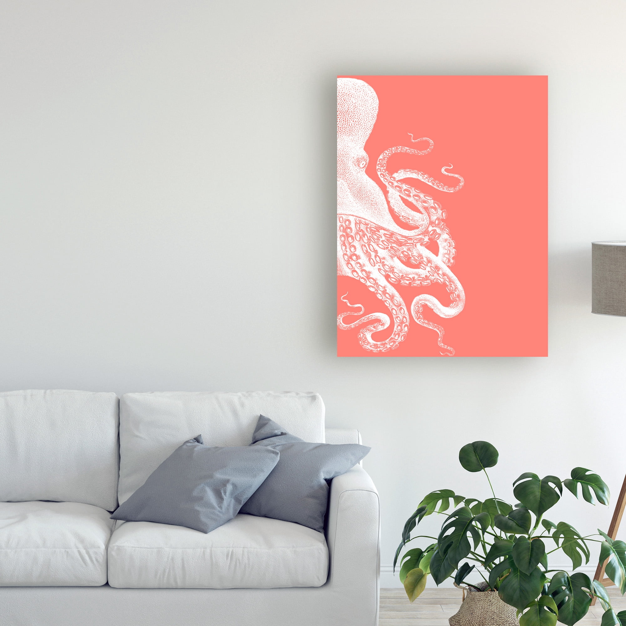 Trademark Fine Art 'Octopus Coral And Cream B' Canvas Art by Fab Funky
