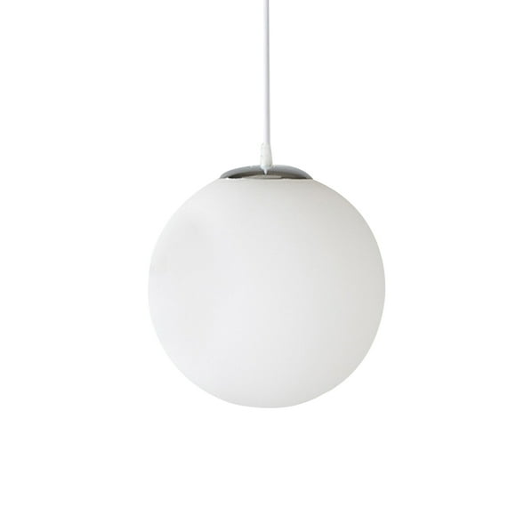 Large Hanging Glass Globe Pendant Light White Glass Hanging Fixture for Dining Room Kitchens Porch Foyers or Restaurants (15cm)