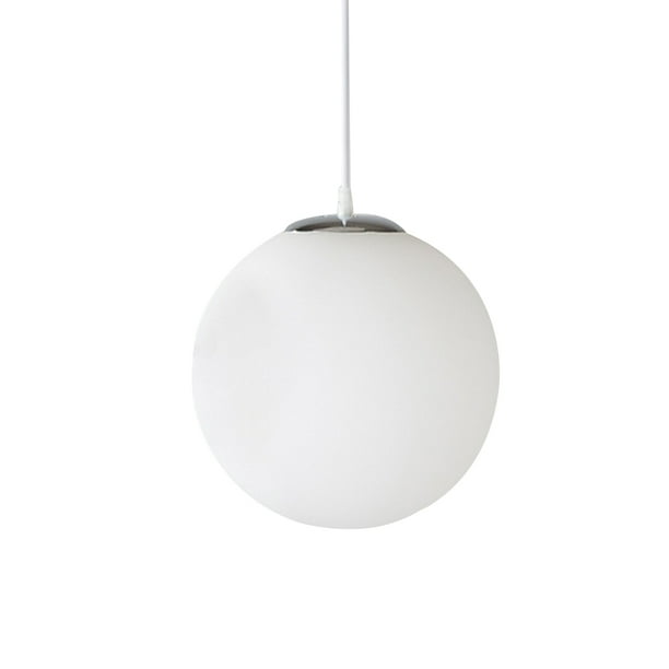 EeaseMX Lámpara colgante grande de cristal con forma de globo, de cristal blanco, ideal para comedores, cocinas, porches, vestíbulos o restaurantes (15 cm)
