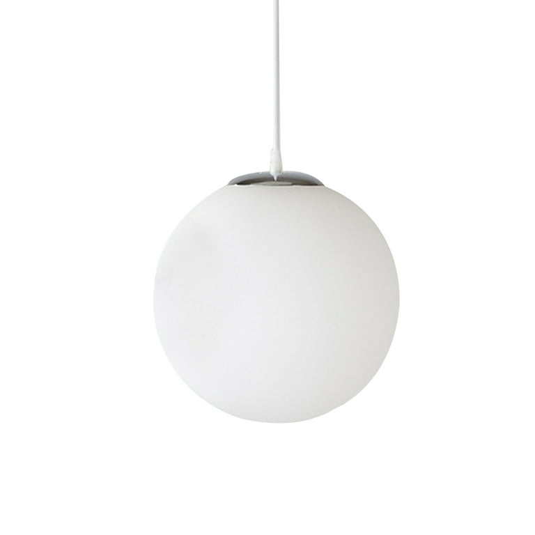 Large Hanging Glass Globe Pendant Light White Glass Hanging