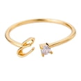 thumbnail image 1 of Oro Rhinestone 26 Anillo Inicial Joyería Letra Inicial Anillo Abierto con Rhinestone Anillo para Mujeres, 1 of 3