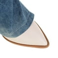 thumbnail image 6 of CALAFEBILA Winter Shoes Women Blue Oversized Color-blocking Pointed High-heeled High-top Knee-length, 6 of 9
