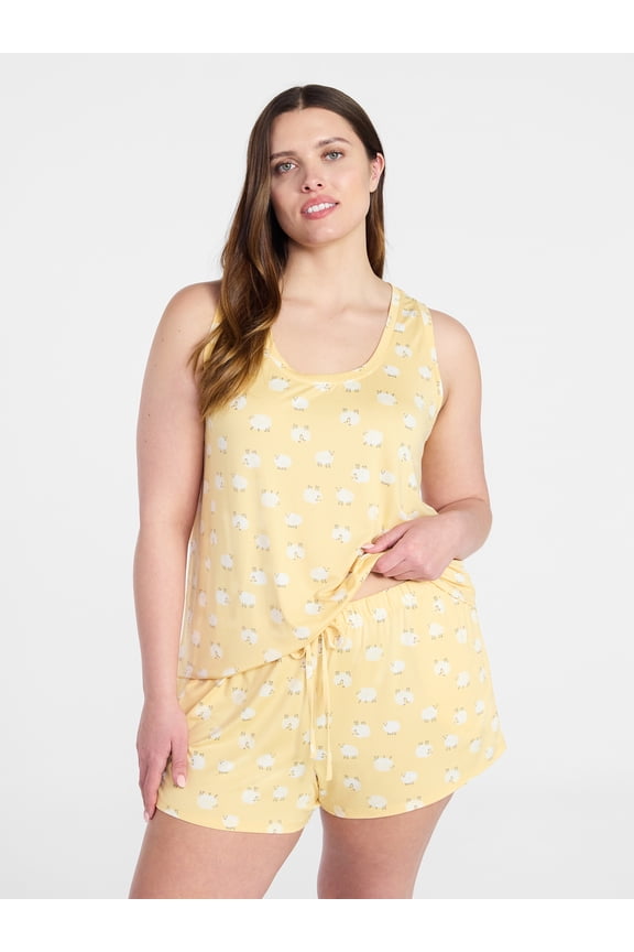 Women's Tank Top and Shorts Pajama Set, 2-Piece, Sizes XS-3X