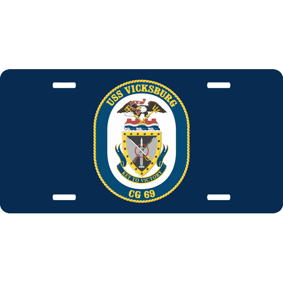 Navy USS Vicksburg CG-69 License Plate