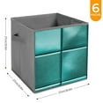 thumbnail image 6 of Collapsible Oxford Fabric Storage Cubes with Handles, Large Mid Foldable Oxford Cloth Bins Set of 2/6, Closet Organizers for Shelves Clothes Home Kitchen Toy - Blue Green Square Ceramic Pattern, 6 of 7