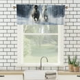 thumbnail image 3 of Horse Kitchen Window Curtain Valance Racing Black and White Horses on Snow Forest Window Valance for Bedroom Bathroom Living Room Dining Room Valances Set 54 by 18 in, 1 Panel, 3 of 6