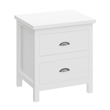 Versatile Solid Wood White Night Stand, Bedside Table, End Table, Desk with Drawers for Living Room, Bedroom On-Site   RR