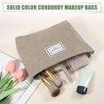 thumbnail image 2 of Unique Bargains Women Corduroy Makeup Bags Corduroy Cosmetic Bag Zipper Makeup Pouch Khaki, 2 of 7