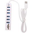 thumbnail image 1 of Portable 8 Port USB 2.0 Hub, Powered USB Hub for Laptop, PC, PS4, Xbox, NS, iMac, MacBook Air Pro (White), 1 of 4