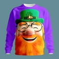 thumbnail image 2 of Kcolen St Patricks Day Sweatshirt for Men Shamrock Crewneck Sweatshirts Funny 3D Pattern Long Sleeve Shirt Pullover Irish Saint Patricks Day Tops, 2 of 3