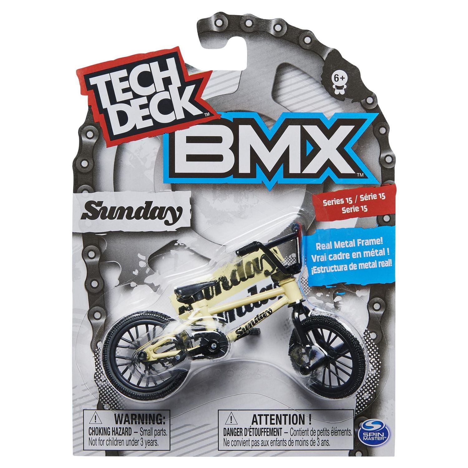 Tech Deck, BMX Finger Bike, Sunday, Cream/Black, Series 15